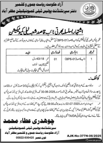 AJK Police Jobs 2025