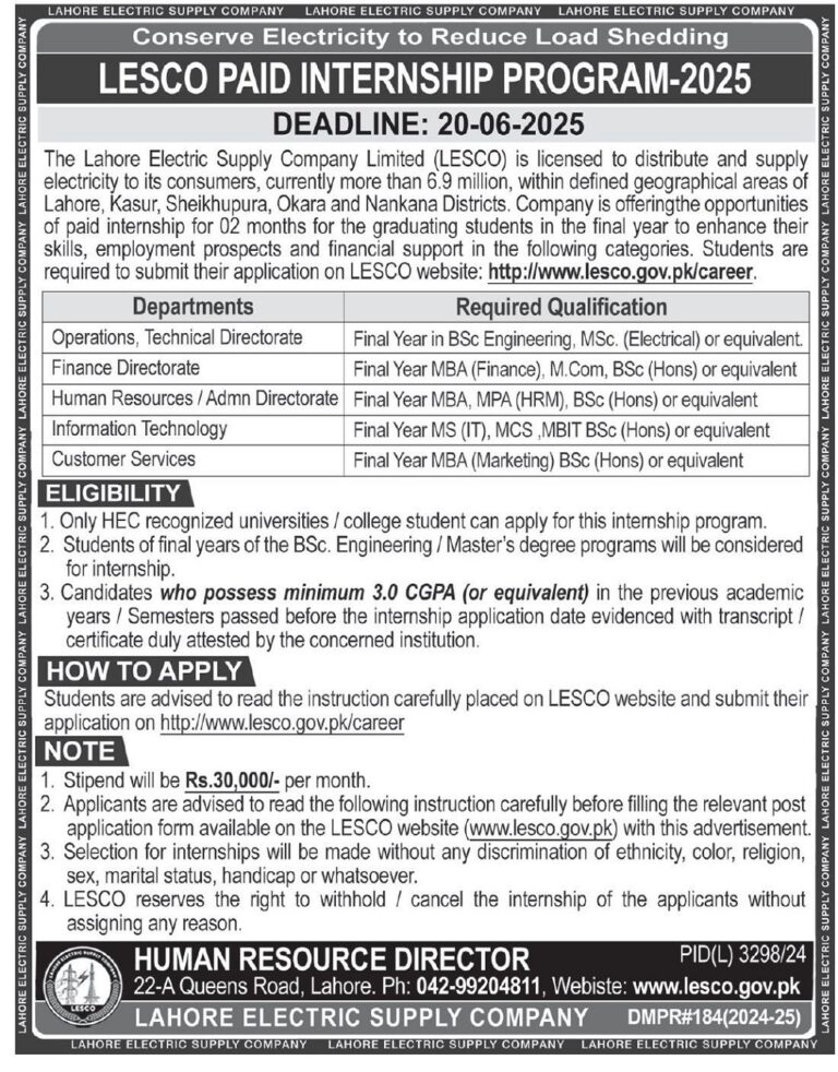 LESCO Internship 2025