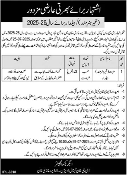 Anhar Department Dera Ghazi Khan Jobs 2025