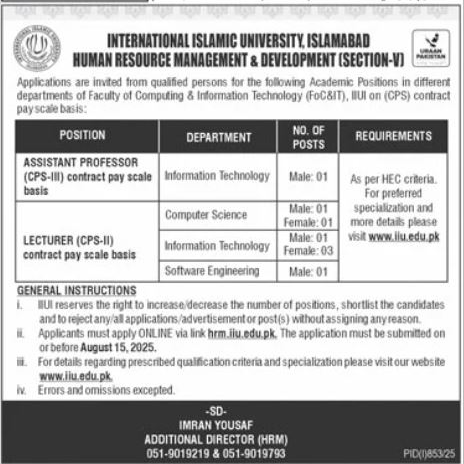 IIUI Jobs 2025