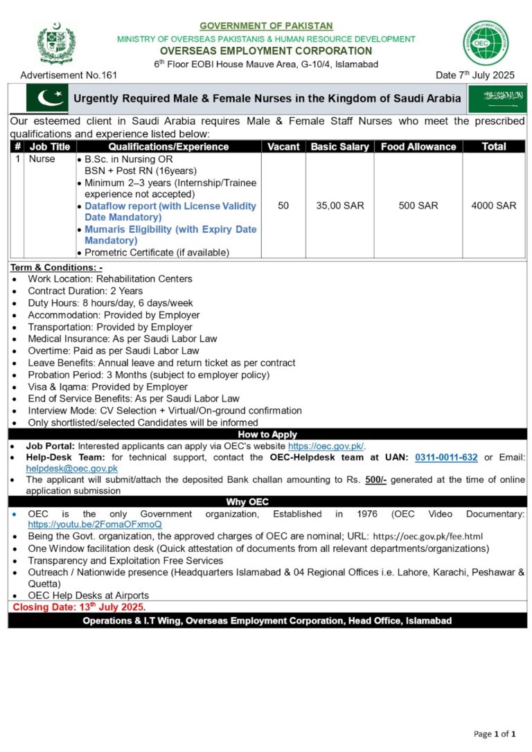 OEC Nursing Jobs 2025