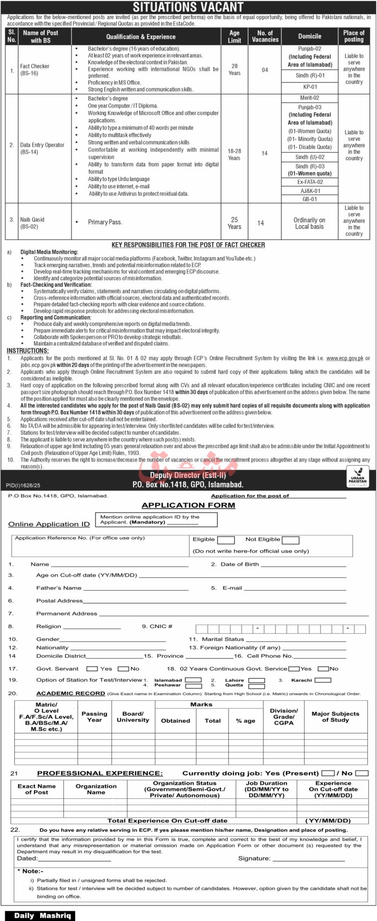 Government Organization Islamabad Jobs 2025