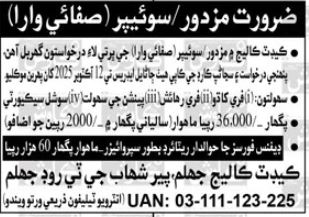 Cadet College Labor Jobs