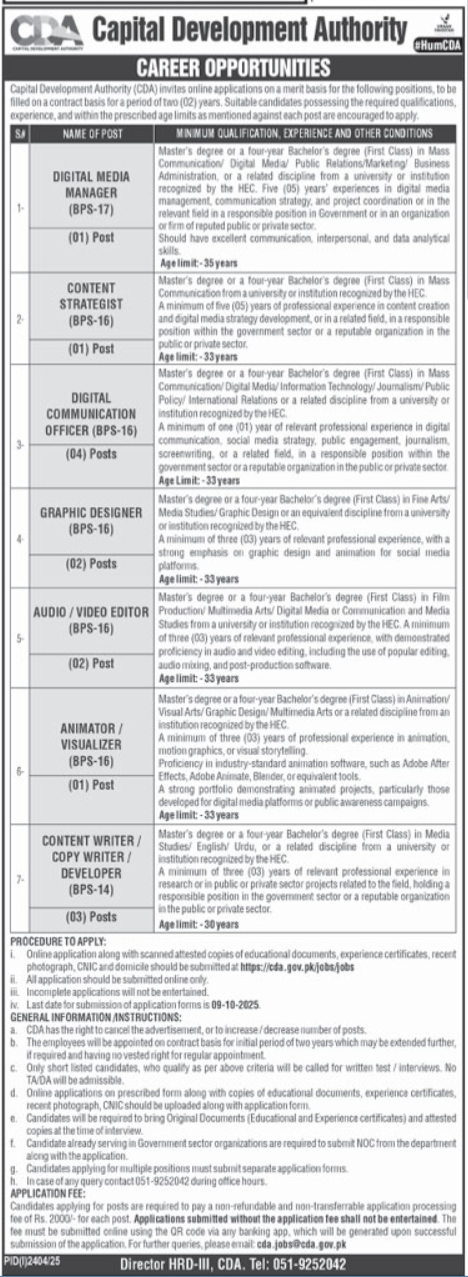 Capital Development Authority CDA