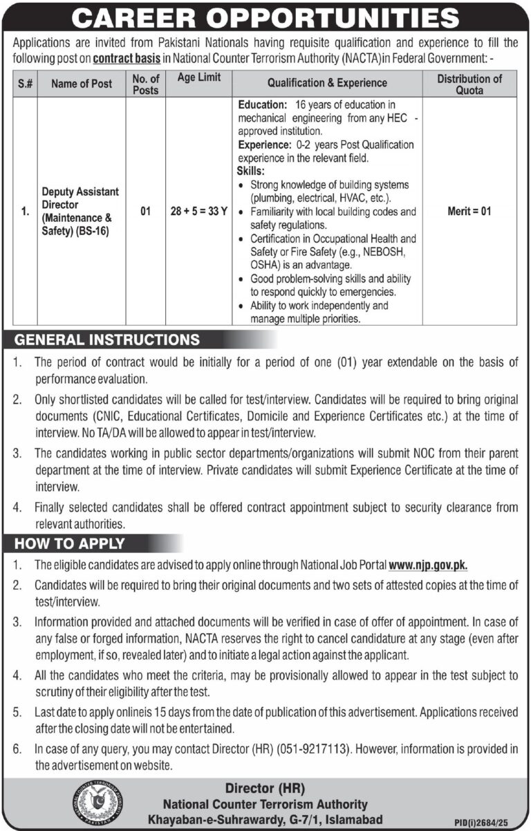 National Counter Terrorism Authority NACTA