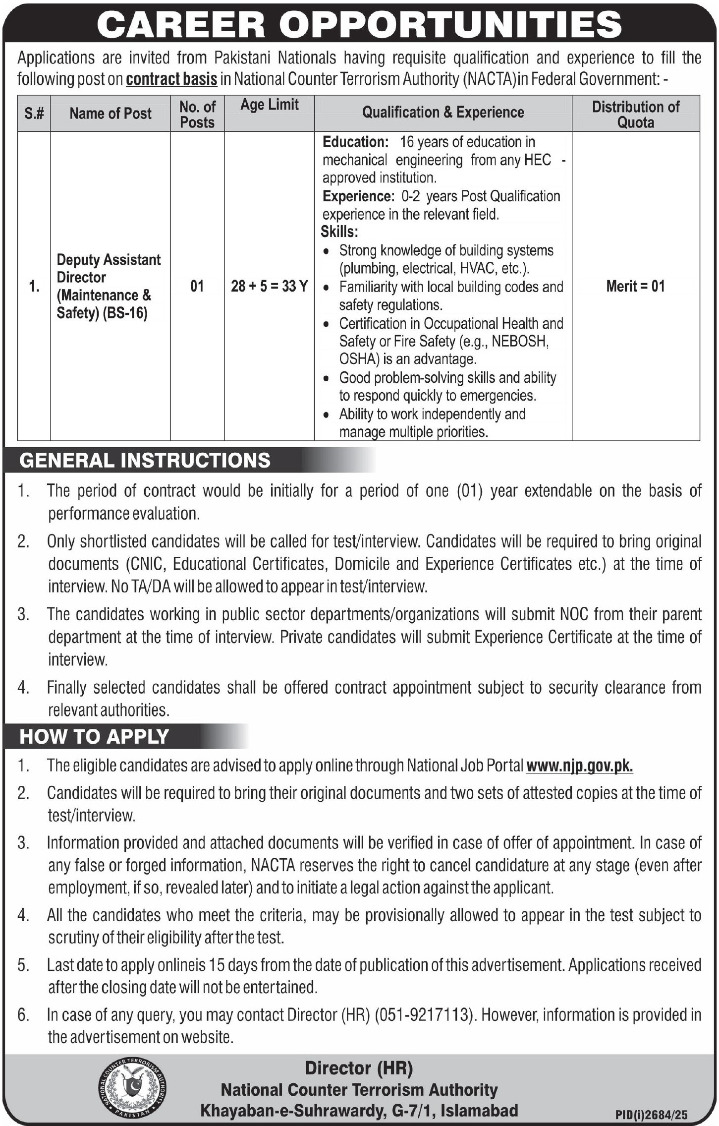 National Counter Terrorism Authority NACTA